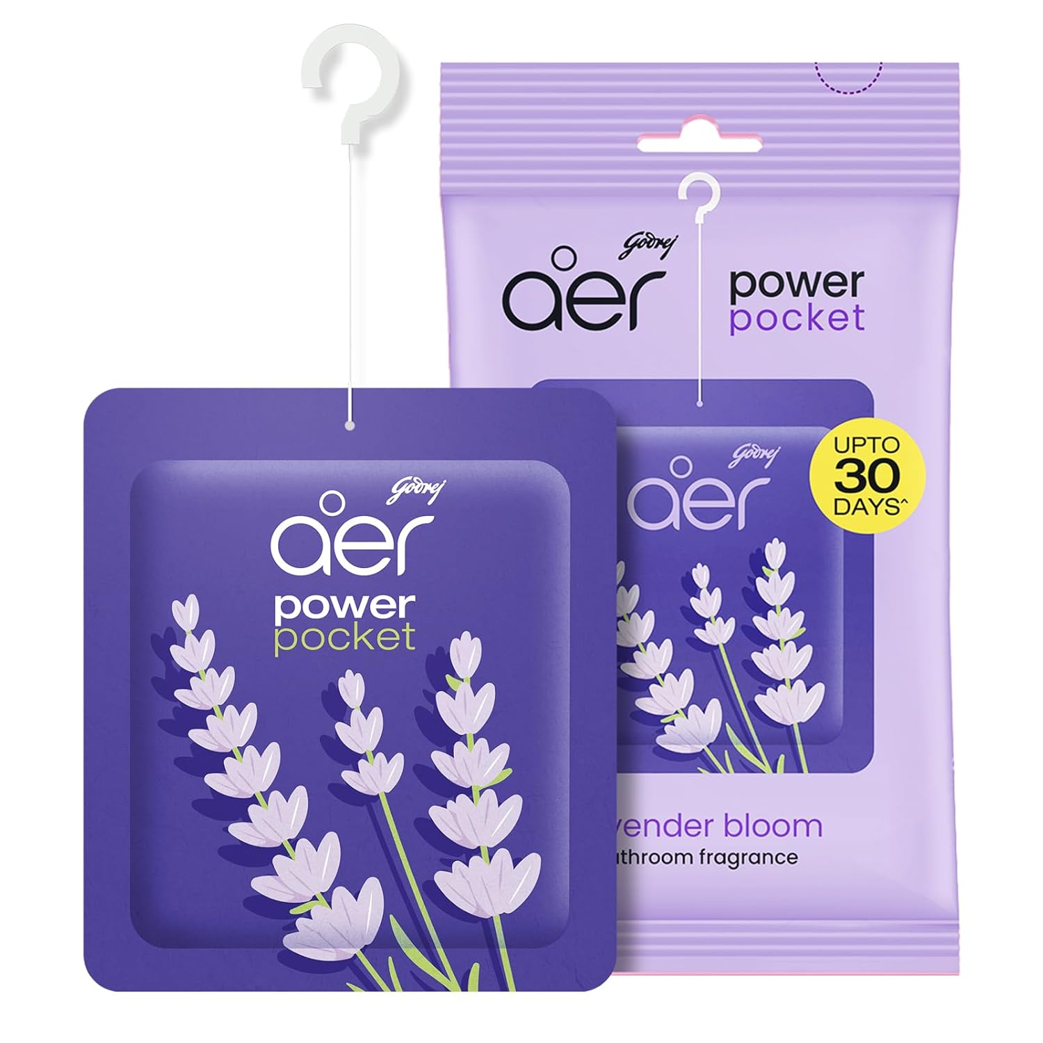 Godrej aer Power vPocket Bathroom Freshener – Laender Bloom (10g) | Lasts up to 30 days | Germ Protection